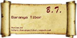 Baranya Tibor névjegykártya
